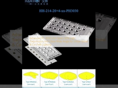 Advanced PC 3030 LED Optics 92% Transmissão de Luz Anti-Relâmpago Ângulo Largo para Iluminação Urbana de Rua e Parque de Carros