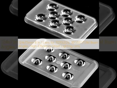 Lente 8 em 1 de 124x75mm para LEDs 7070, Ângulos de feixe de 30°/55°/T3M, Lente de iluminação pública de alta eficiência