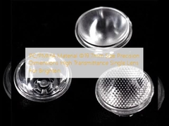Material PC/PMMA Dimensões de Precisão de Tamanho Φ19.7mm Alta Transmitância Lente Única Para Iluminação