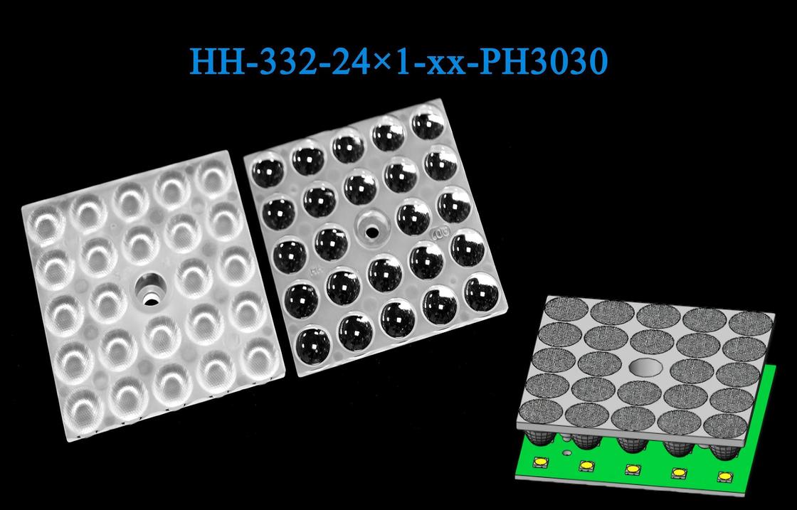 Little Square Lens 49.6×49.6mm Dimensions 24pcs 3030 Chips Low Glare Street&Flood Lighting Lens